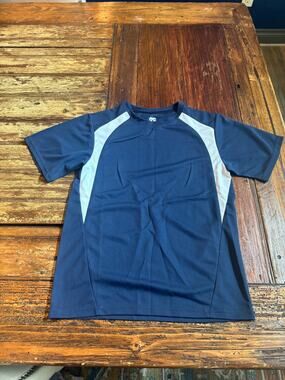 Teamwork Navy Blue & White Dri Fit Shirt Size L Boys